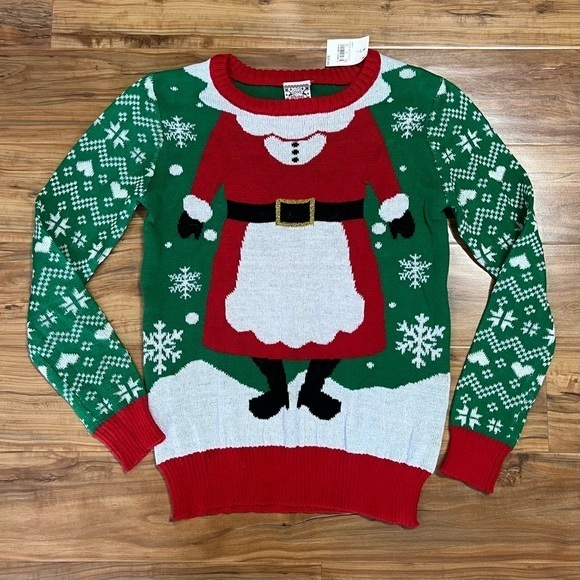 NWT Womens Ugly Sweater Christmas Mrs Claus Small‎ Holiday Snowflake Xmas - Picture 1 of 5